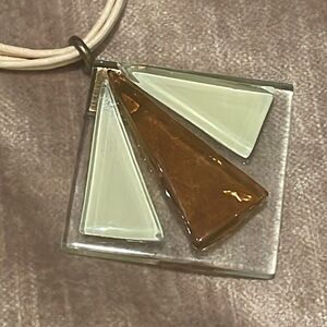 Glass abstract necklace vintage 80’s